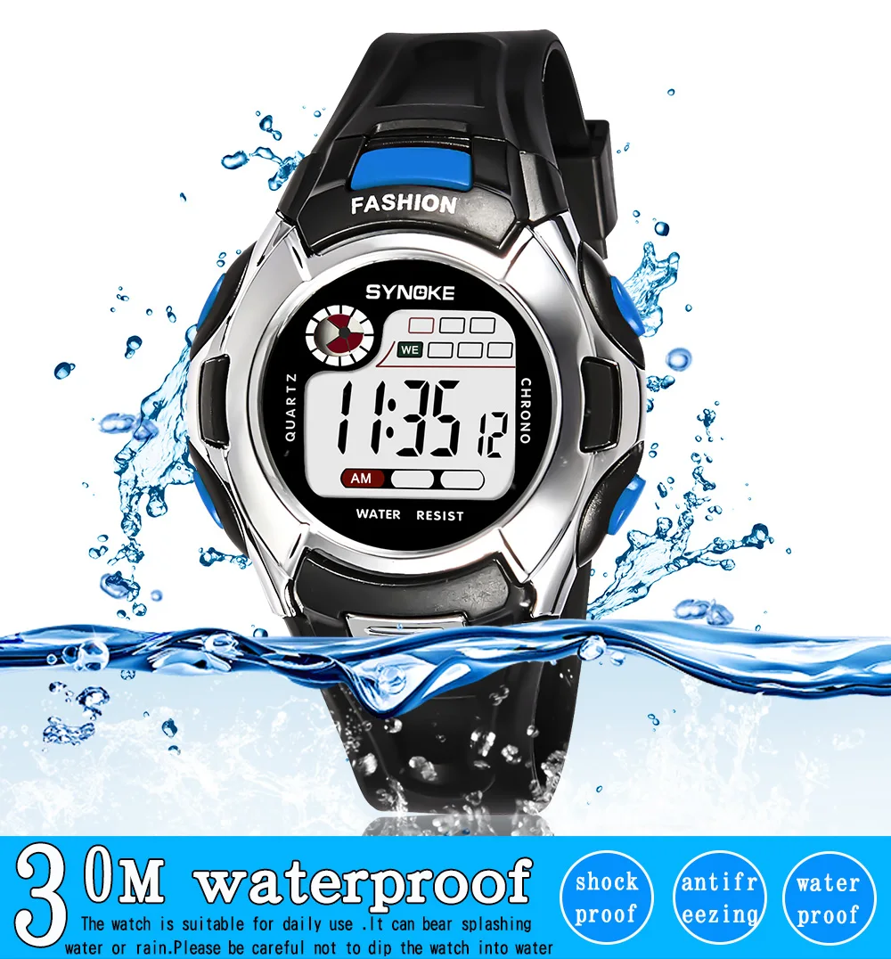 SYNOKE детские часы Multifunctional waterproof Back Light спортивные цифровые часы Студенческая уличная возраст девушка Часы Приборы для микроскопа бренд