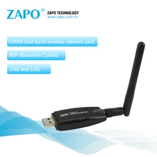 ZAPO Мощный 5 ГГц WiFi Добавить Bluetooth 4,1 Беспроводной AC USB 3,0 LAN 1200 адаптер Mbps Высокая Антенна Сеть карта для настольного ноутбука