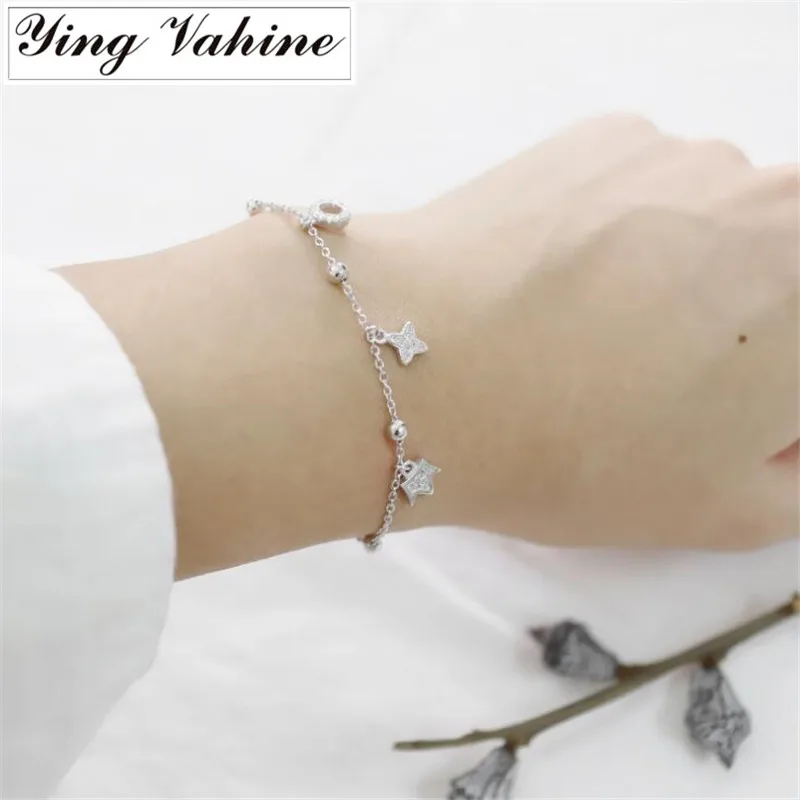 

Authentic 925 Sterling Silver Jewelry Crown Four Leaf Clover Lucky Charm Bracelets for Women