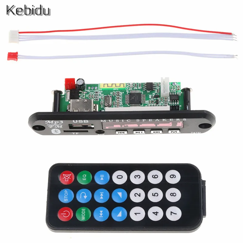 MP3 декодер плата модуль светодиодный FM AUX 12V USB TF радио для автомобиля