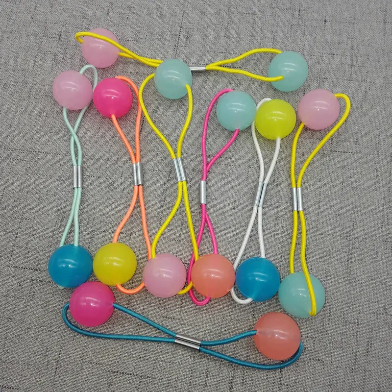 FQ50326 New Toddlers candy color Ball Elastic Hair Bands Korean Ball Ponytail Girls Holder