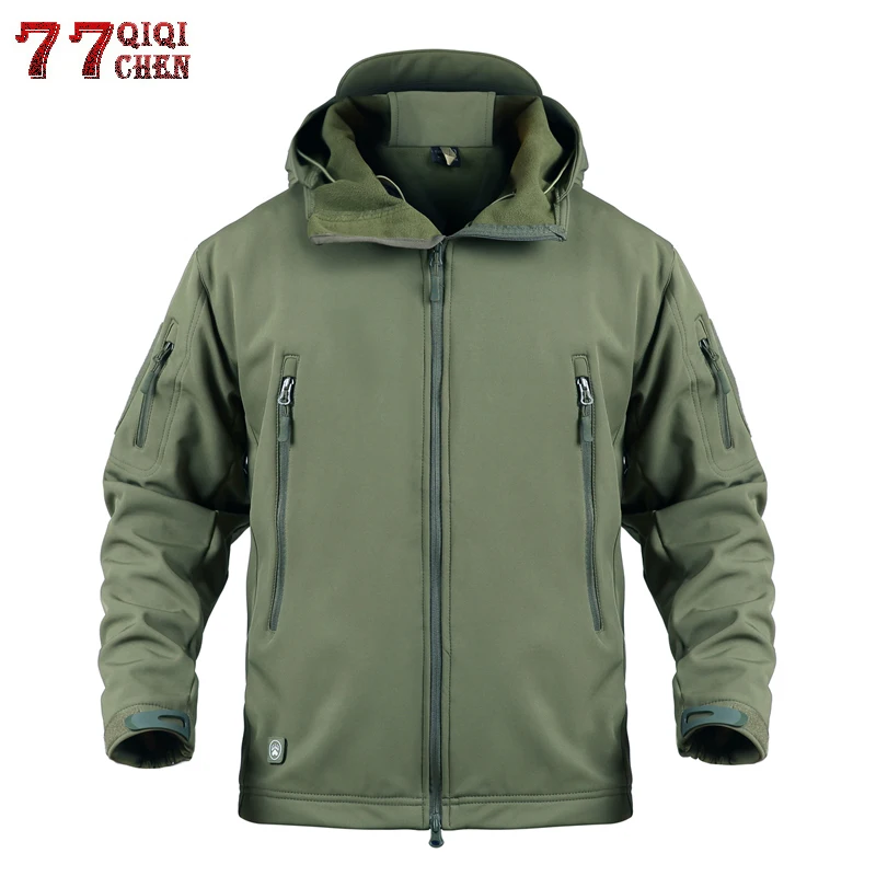 En Ligne Imperméable coupe vent doux Shell vestes tactiques hommes coupe vent grande taille 5XL militaire Camouflage polaire veste manteau hommes