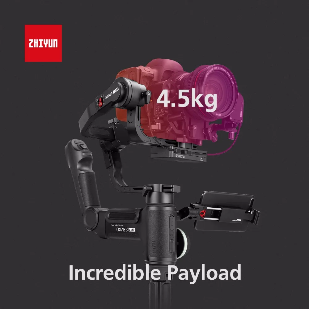 ZHIYUN Crane 3 LAB 3-осевой беспроводной Стабилизатор камеры ViaTouch управление Ручной Стабилизатор для DSLR vs DJI Ronin S MOZA AIR 2 weepill