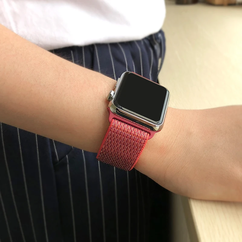 Ремешок для наручных часов Apple Watch Series 5 4 40 мм 44 браслет нейлоновый Браслет спортивный бесшовный ремешок для iwatch серии 3/2/1 38 мм 42 мм аксессуары