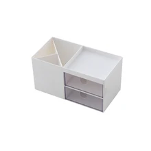 White Nordic Ins Pen Office Storage Box Plastic Desktop Makeup Cosmetic Sundries Drawer Articles Organizer