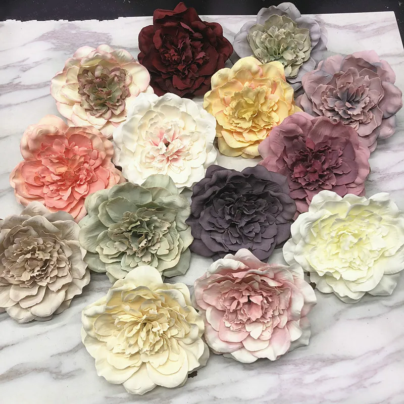 

Stamen simulates 5PCS retro european-style silk cloth peony camellia flower garlands for home decoration hats and flowers