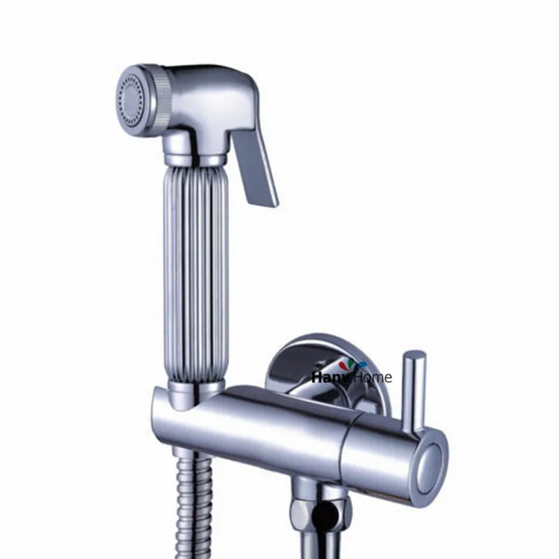 Toilet Brass Hand Held Bidet Spray Shower Head Douche Kit Shatta