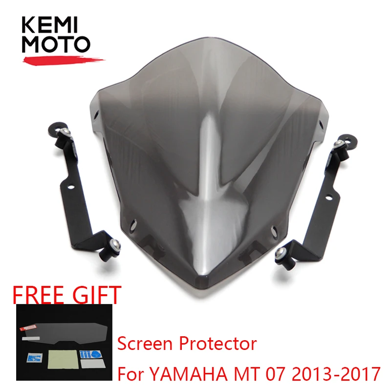 

KEMiMOTO WindScreen For YAMAHA MT 07 MT07 MT-07 FZ-07 Motorcycle Accessories 2017 Windshield FZ07 parabrisas 2014 2015 2016