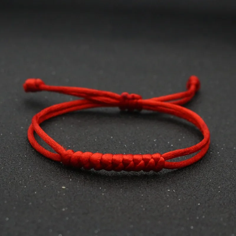 Lucky Red String Bracelet Simple Handmade Braid Adjustable King Kong Knot Charm Bracelets for Women Men Jewelry Couple Kids Gift bracelet jewelry leather bracelets shell charm bracelets