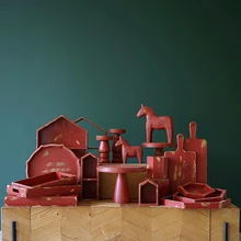 Bandejas do queque carrinho do bolo de Natal decoração da casa do vintage vermelho racks de armazenamento de mesa de sobremesa partido fornecedor Chinês estilo(China)