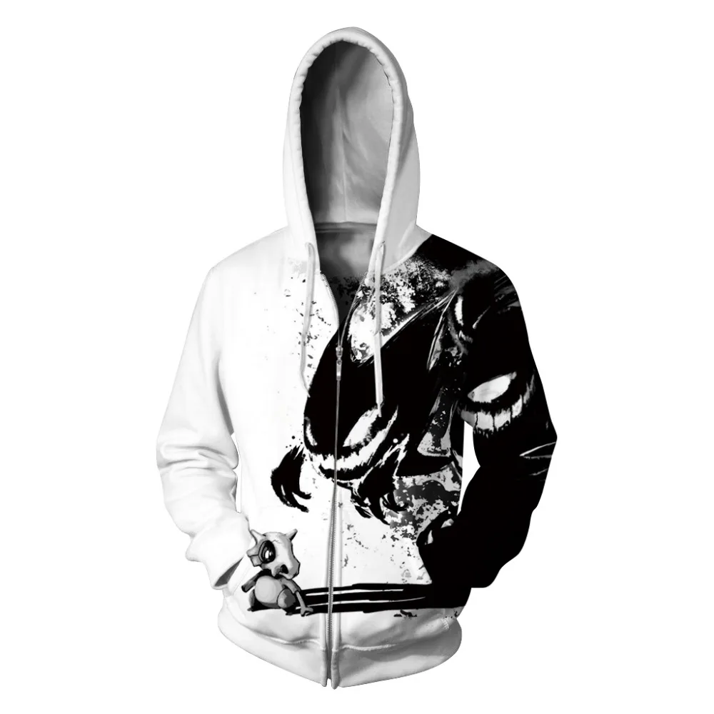 

Women/Men Sport Hoodie Sweatshirt Shadow Demon Print Fleece Zipper Jacket Sportwear Oversize Running Pullover Cycling Hoody Tops