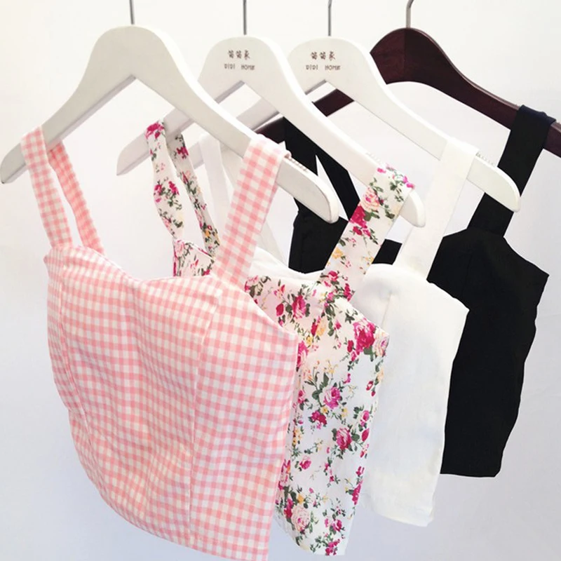 Elegant Women Bustier Crop Top Cute Fittness Tank Top Sexy Tank Halter Top Cropped Plain Tight