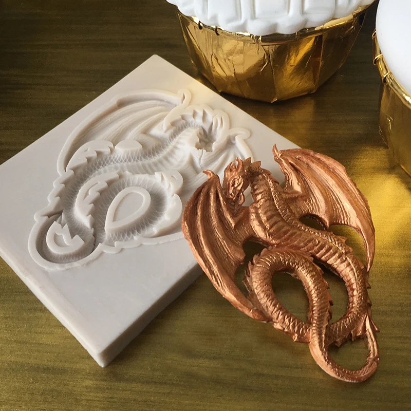 

1PCS Dragon silicone mold fondant mold cake decorating tools Cake Candy Making chocolate gumpaste Plaster mold for baking