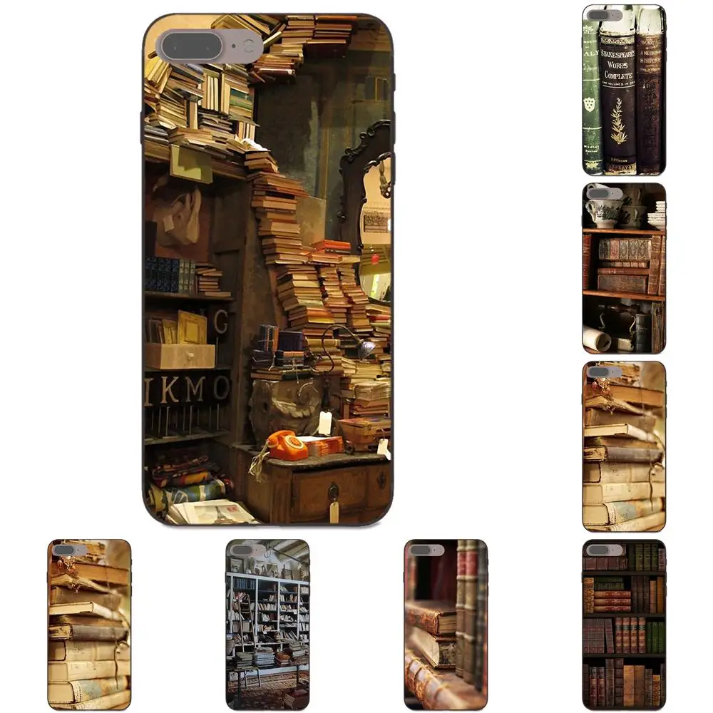 

For Huawei Honor Enjoy Mate Note 6s 8 9 10 20 Lite Play Pro P smart Soft TPU New Style Mate 8 Vintage Library Look Books Shelves