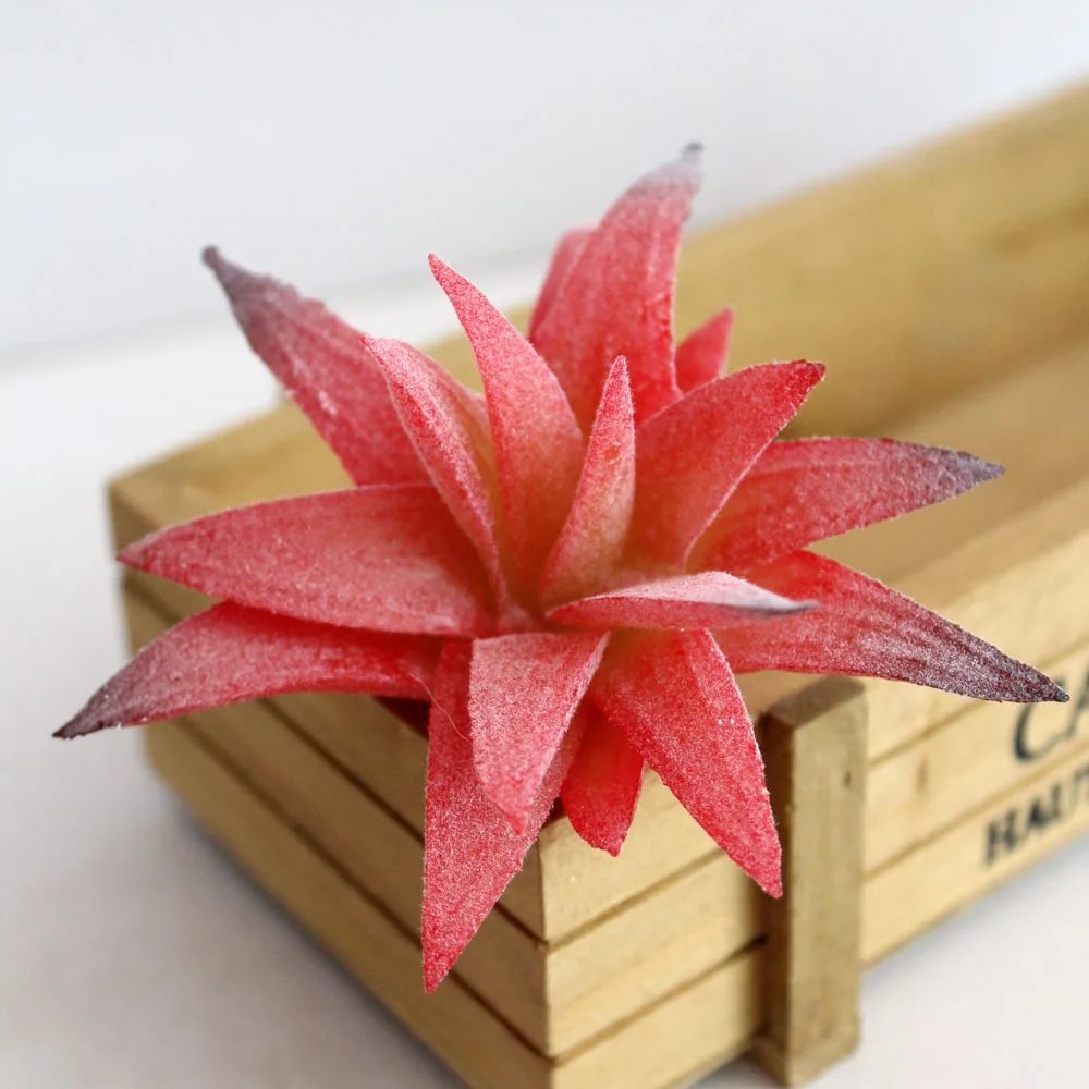 1Pc Red Plastic Assorted Decorative Artificial Succulents Bulk Plants Faux Miniature Fake Mini Desert Succulents For Garden