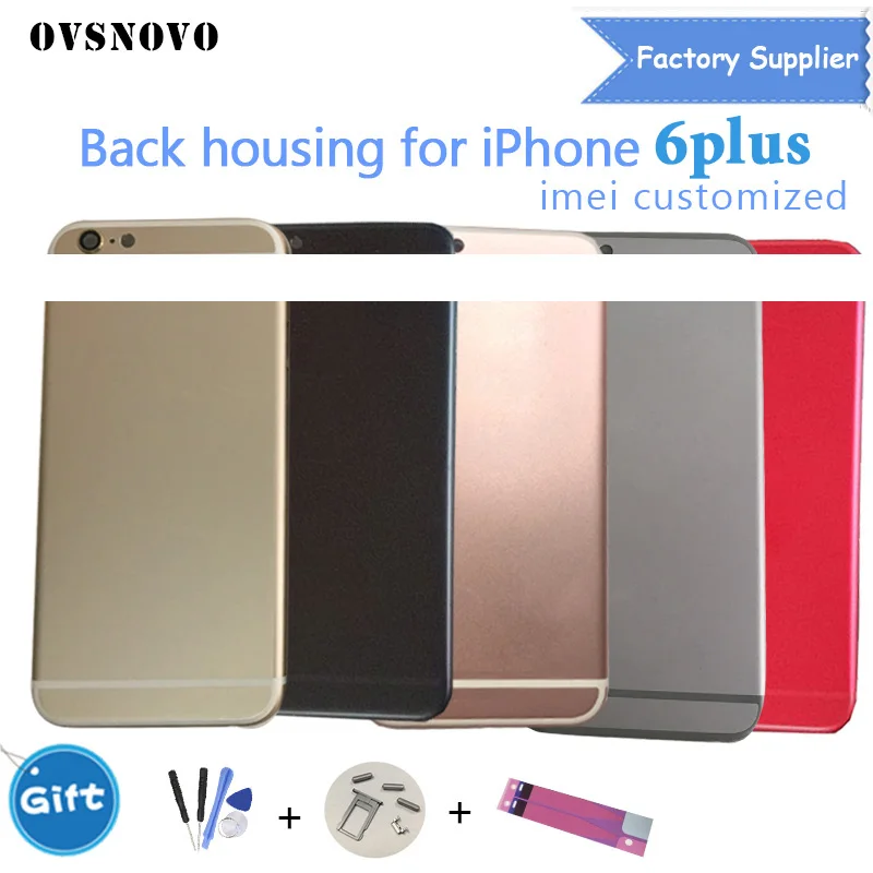 

Chassis Back Housing Battery Cover Coque Fundas for iPhone 6 Plus A1522 A1524 Middle Frame +LOGO&Buttons&Sim Tray Custom IMEI