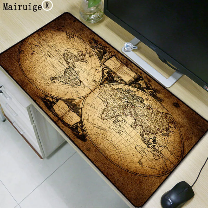 

Laumans Old World Map Large Gaming Lock Edge Mouse Mat Keyboard Pad Desk Mat Table Mat Gamer Mouse Pad for Laptop Notebook Lol