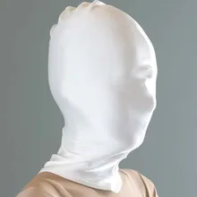 Лайкра/спандекс зентай костюмы вечерние Хэллоуин белая маска/капюшон для Slenderman