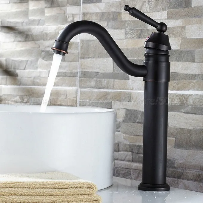 Bathroom Basin Sink Faucet Oil Rubbed Bronze Single Handle Kitchen Tap Faucet Mixer hot and cold water tap znf213