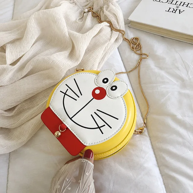 Сумка через плечо Doraemon маленькая круглая сумка с милым мультяшным принтом