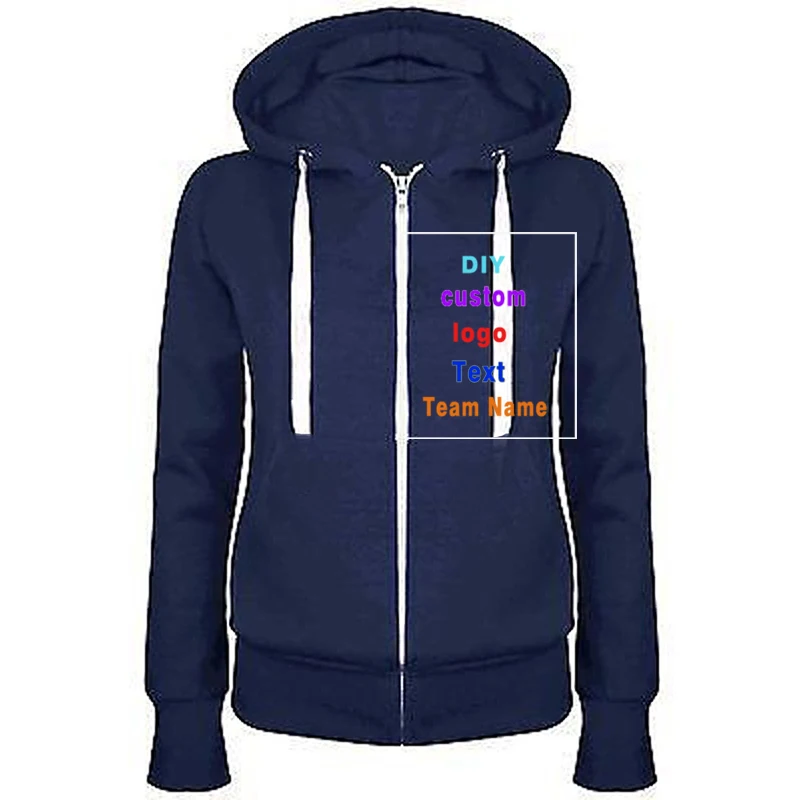

Oversized Hooded Sweatshirt Custom Made Logo Photo Print Autumn Women Zipper Pockets Hoodie Rock Punk Tops Lady DIY Tracksuits