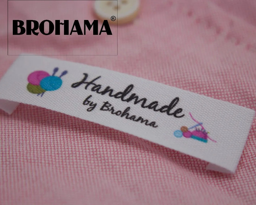 

Sewing labels / custom brand labels, clothing labels, fabric 100% cotton, High quality printing, Hand knitting (MD0025)