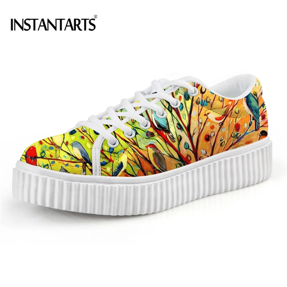 Dames Hauteur Zapatos H4150 Instantarts Motif Appartements Femme forme Femmes h4151 Filles h4152 Croissante Chaussures Hiver Mujer Casual Peinture Plate vrvaxO