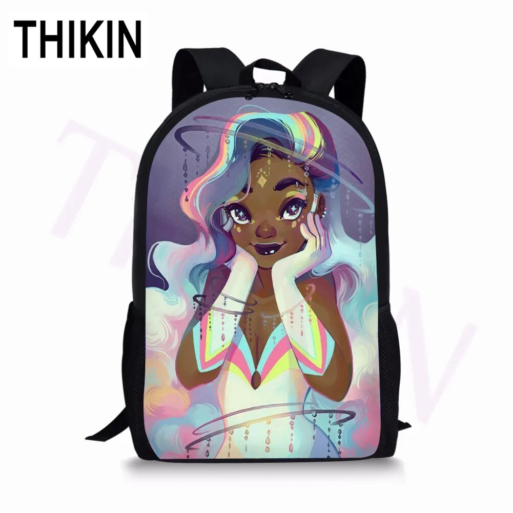 THIKIN афро Америка черное искусство девочки дети школьные сумки Back Pack учители, доктора, медсестры детские школьные сумки молодежный рюкзак - Color: as picture