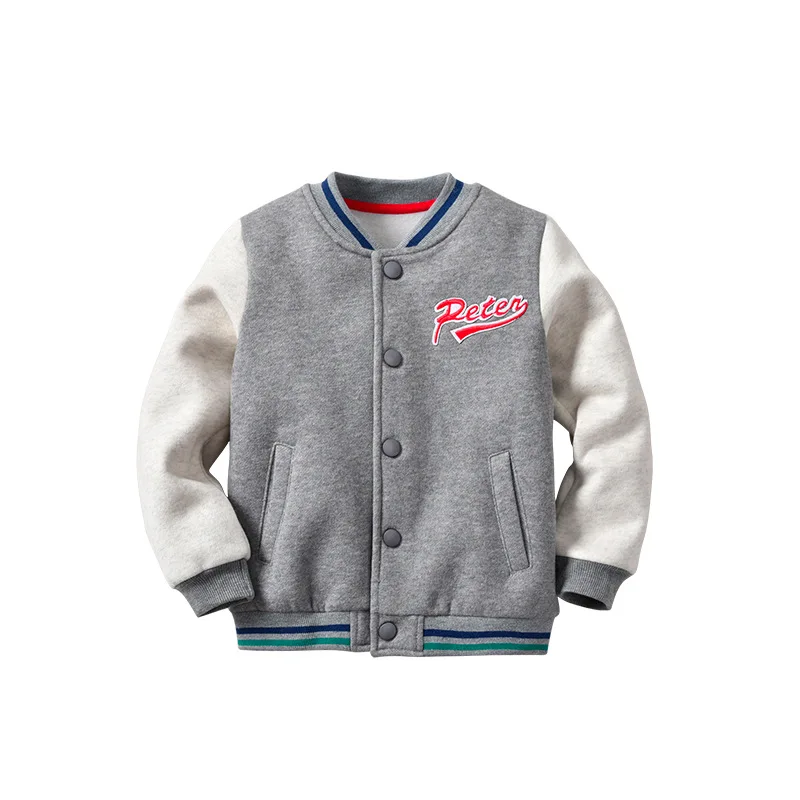 

MIMIWINGA Boys Baseball Jacket Kids Clothing Baby Boys Fleece Coat Printed Letter Jacket Autumn Boy Outerwear Children Clothes