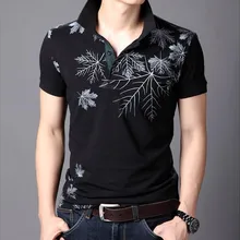 Для мужчин хлопок печать Мужские Поло рубашка новая v-образным вырезом с короткими рукавами модные Футболки для девочек рубашка Европейский стиль Для мужчин' S Лето