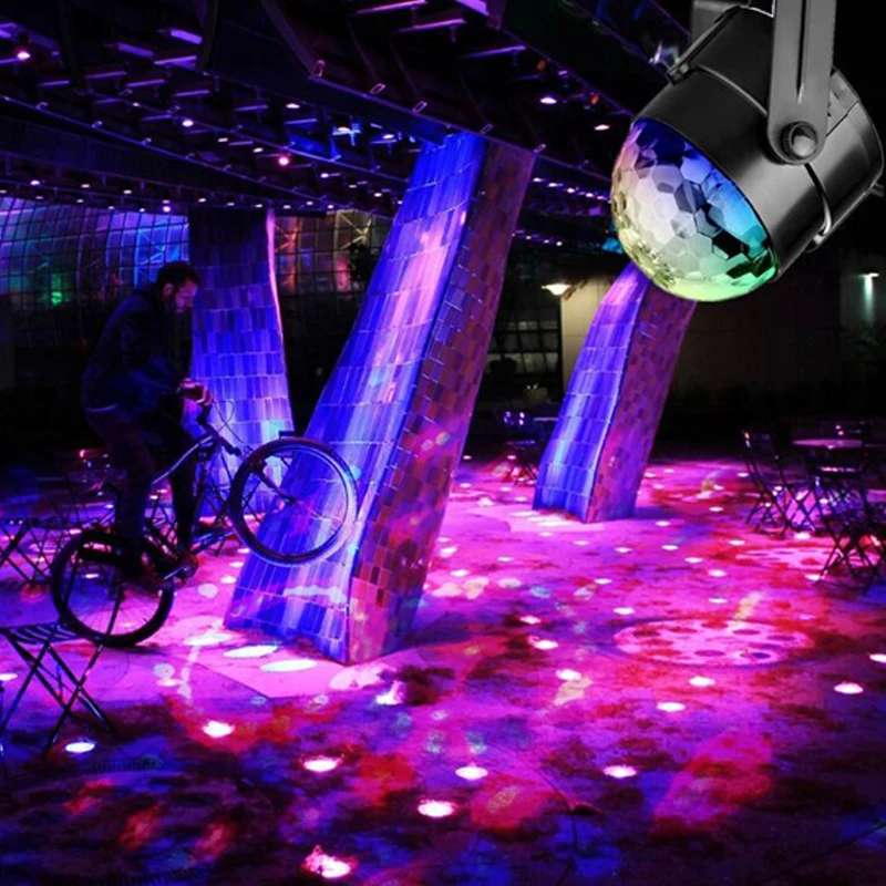 

3W Mini RGB Crystal Magic Ball Sound Activated Disco Ball Stage Lamp Lumiere Christmas Laser Projector Dj Club Party Light Show