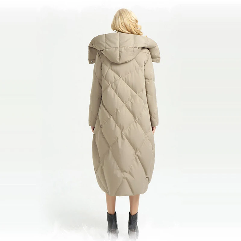 Noir Down Doudoune kaki Dames Capuche Parka Épais 2017 Femmes Chaud Veste Manteau Duvet D'hiver À Na367 Long D'oie Donsjassen Hijklnl Blanche 8WaqRHf