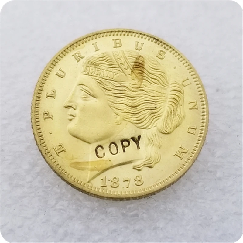 Копия реплики США 1878 $5 00 &quotдвойные резинки для волос&quot Liberty Patterns имитация монеты