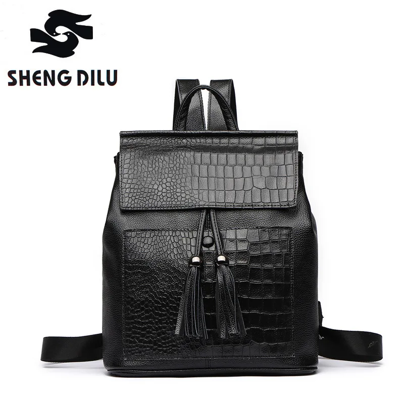 Brand Backpack Natural Soft Split Leather Backpacks With Drawstring Girls Leather Bolsa Mochila for Women Backpack
