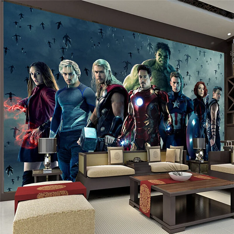 Wandbild Tapete Für Kinder'D Schlafzimmer Thor Ragnarog Marvel Avengers Blau Wandbild Tapete Für Kinder'D Schlafzimmer Thor Ragnarog Marvel Avengers Blau