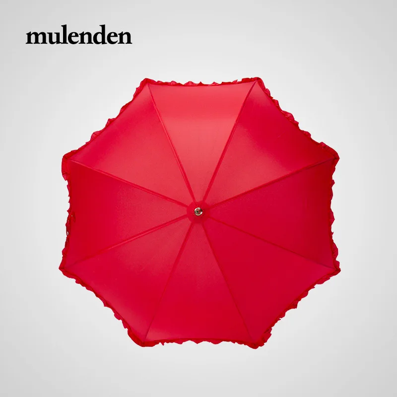 88 см * 8 ребер для жениха невесты полумесяц кружевной длинный Ветрозащитный Зонт с
