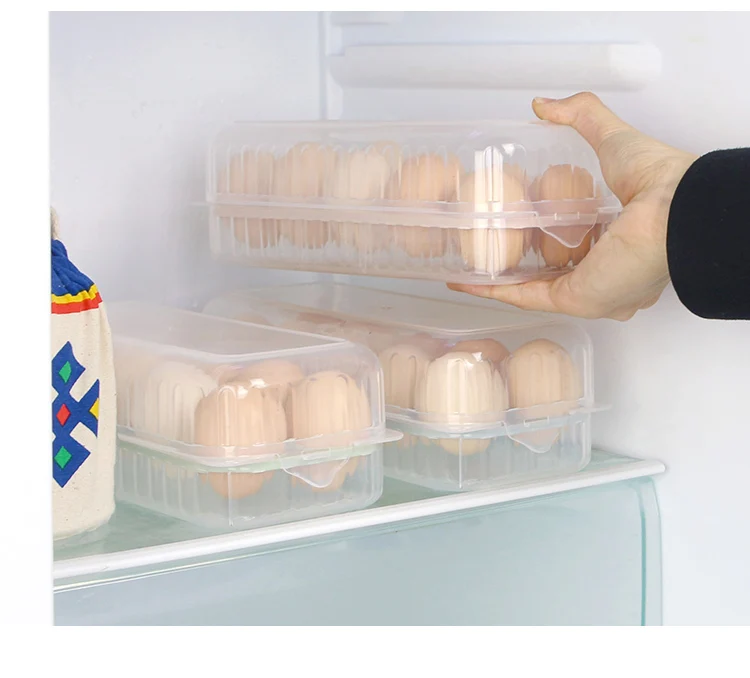BNBS Подлинная 4810 Трехцветная двухэтажная 10 сетчатый портативный лоток для яиц контейнер в холодильник ящик для хранения сохраняет яйца свежими держателями
