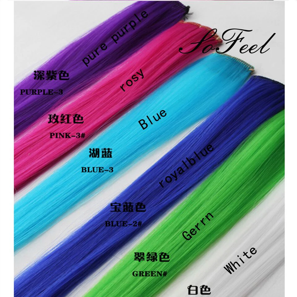 Sofeel goods in stock Hair Clips on the Hairpiece Party Highlights Punk Hair Pieces hair extension free shipping