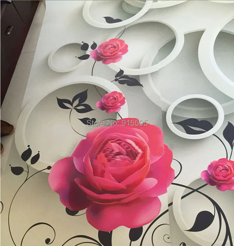 Пользовательские Настенные обои цветок современный 3D стереоскопическая Роза гостиная диван тв фоны для фотосъемки Фреска де Parede 3D