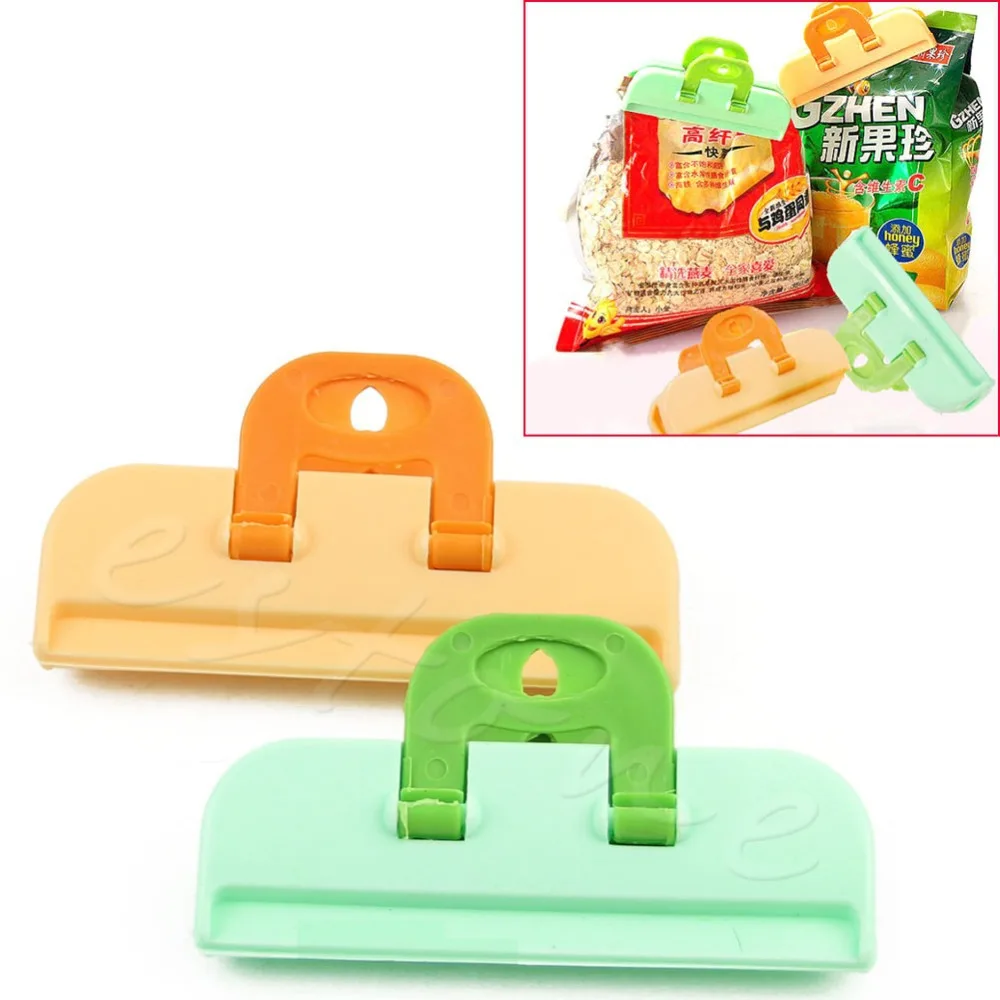 

Free Shipping 2 pcs Strong Plastic Food Bag Clip Reuseable Seal Clip Sealing Food Kitchen Tool