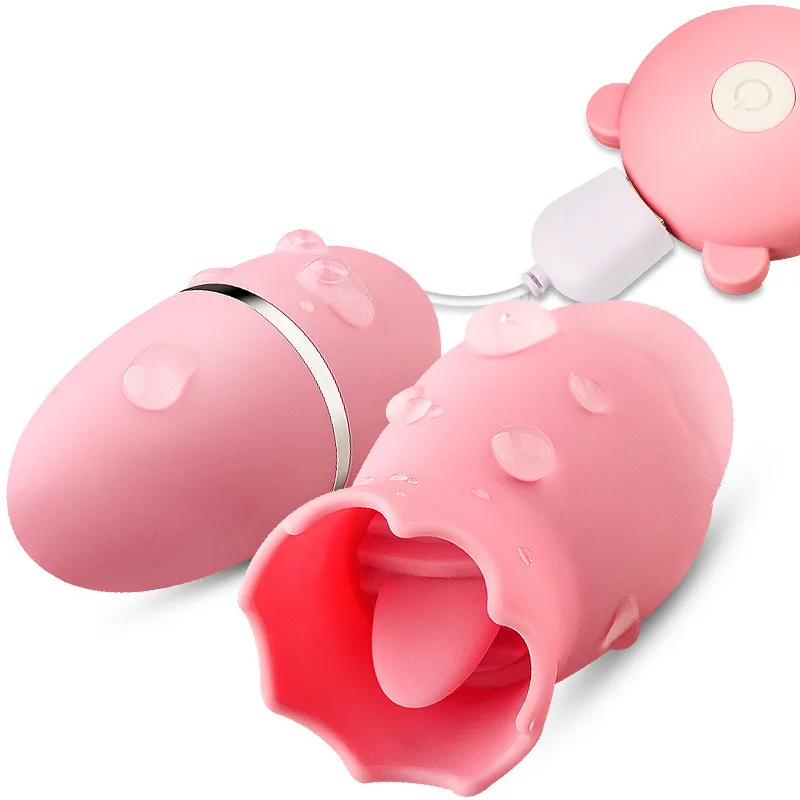 7 speed Vagina double use balls lick clit stimulator vibration skip eggs masturbation women nipple silly