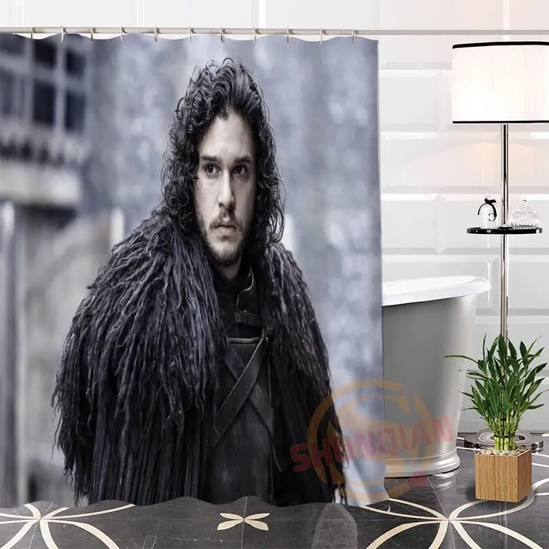 Popular Custom funny Game of Thrones Eco friendly Polyester Fabric Printing Shower Curtain bathroom Waterproof With Hook