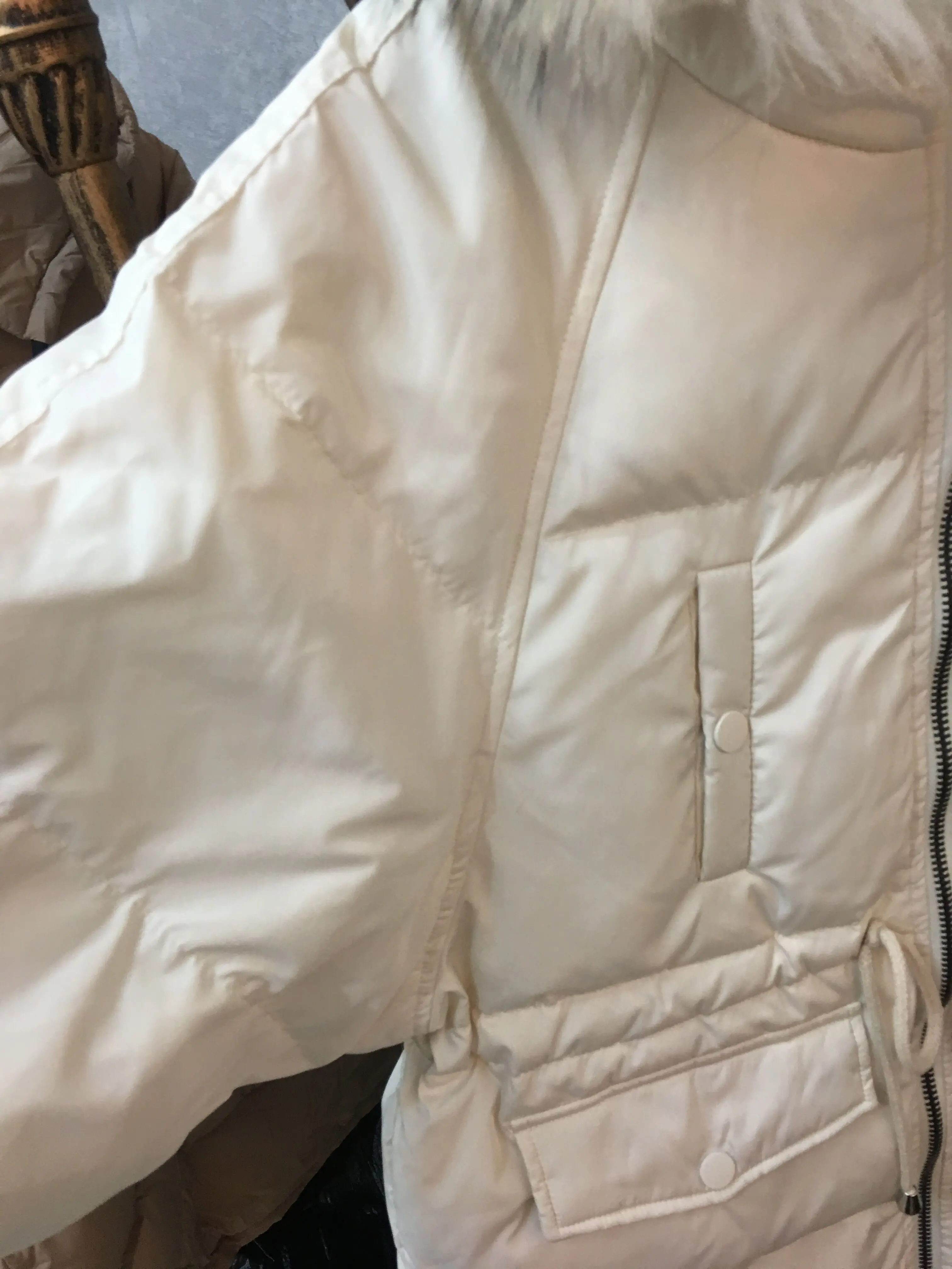 AYUNSUE, белый утиный пух, Женская куртка с капюшоном, большой меховой воротник, свободные куртки для женщин, зима, корейское пальто, Chaqueta Mujer KJ429