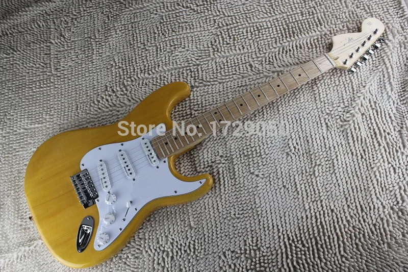 

Chinese guitar Factory custom 2017 Best Price New ST electric guitar nature wood color maple fretboard reversed headstock 212