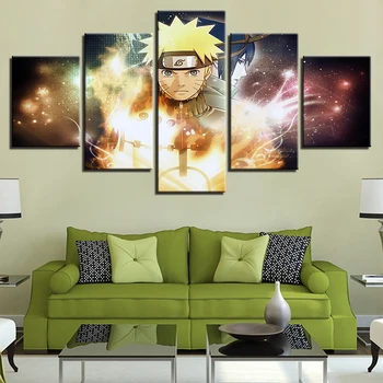 

Canvas Wall Art For Living Room HD Printed Poster 5 Panel Animation Naruto Character Modular Pictures Paintings Home Decor