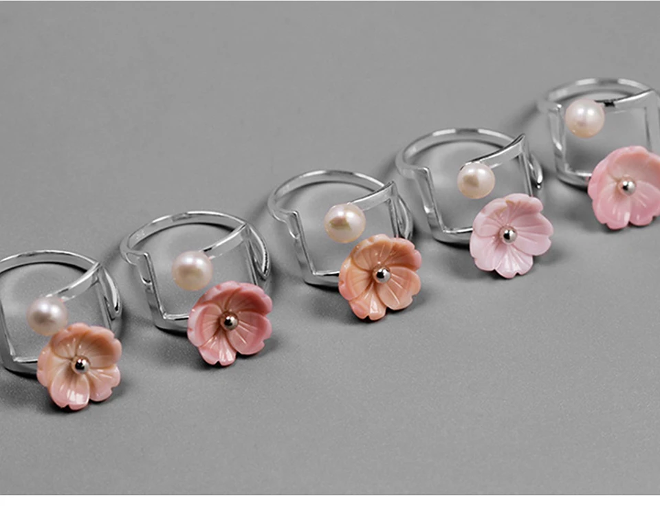Lotus Fun реальные стерлингового серебра 925 натуральный жемчуг творческой ювелирных украшений цветок кольцо минимализм нерегулярные кольца для женщин Bijoux