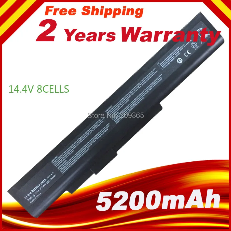 8 Cells 14.4V 4400mAh Laptop battery for Notebooks DNS A15HC battery
