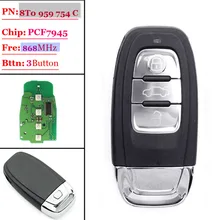 1 штука) 868 мГц дистанционный ключ 3 кнопки smart key fit для Audi A4/S4/A5/S5/ q5 8T0 959 754C/8K0 959 754C