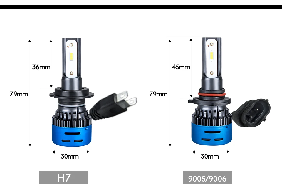  LED H7 H4 LED Car Headlight bulb 3000K 4300K 6500K 8000K H1 H11 H8 9005 9006 HB3 12V COB 5000LM 1860 10000LM 50W Fanless fan (13)