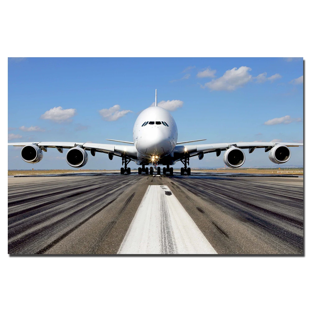 

Airbus A380 Aeroplane Poster Canvas Painting Unframed Wall Art Pictures Print For Living Room Home Decor